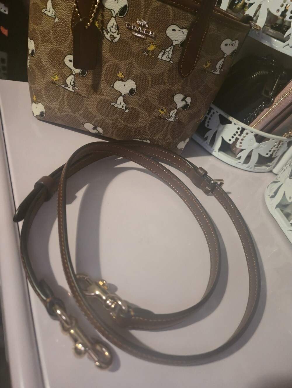 Coach Brown Signature Snoopy Mini Tote - Picture 6 of 6